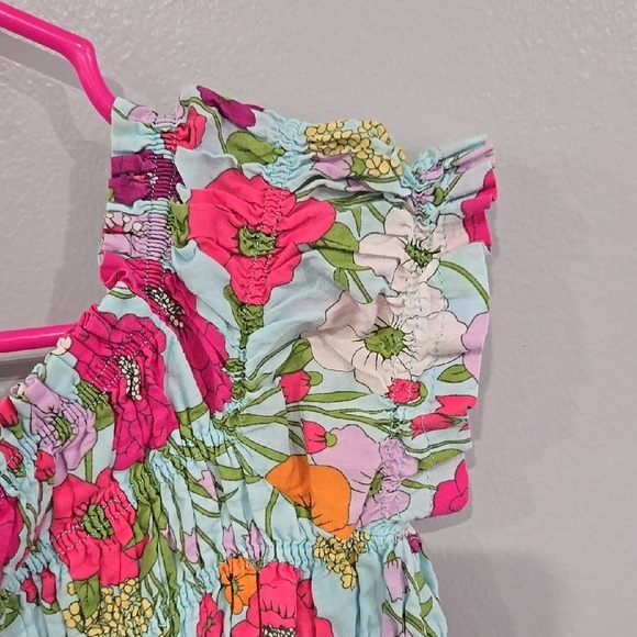 Crazy 8 Pink and Red Smocked Sundress with Flutter Sleeves - Picture 6 of 6